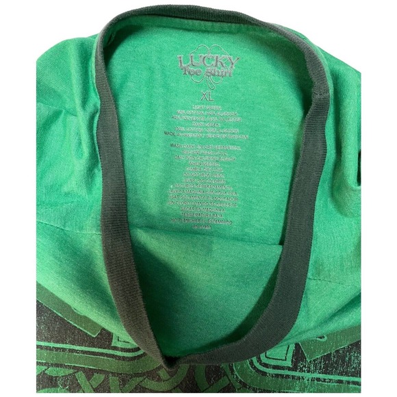 Lucky Tee Shirt Mens Saint Patricks Day Cross Celtic Irish Charm Green XL - Picture 6 of 8